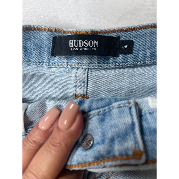 Hudson Gemma Cutoff Distressed Denim Shorts Size 25 - Picture 4 of 7
